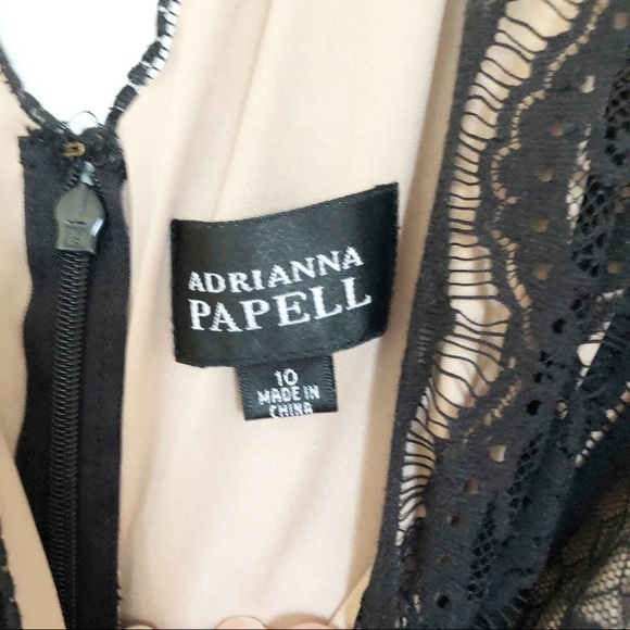 Adrianna Papell Black Cocktail Lace Top Dress - Picture 4 of 5